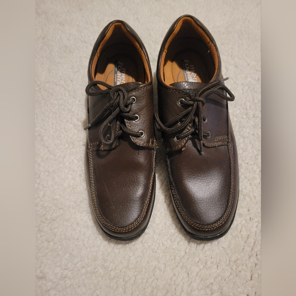 MENS STREET CARS MEMORY FOAM LEATHER OXFORDS BROWN SIZE 12 - Picture 7 of 10